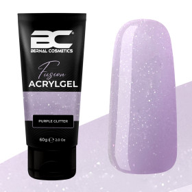 Fusion AcrylGel Purple Glitter Tubo 60gr